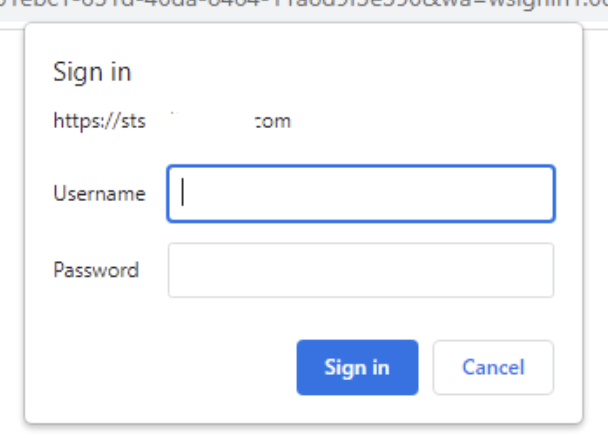 A popup appears when using a proxy with username and password